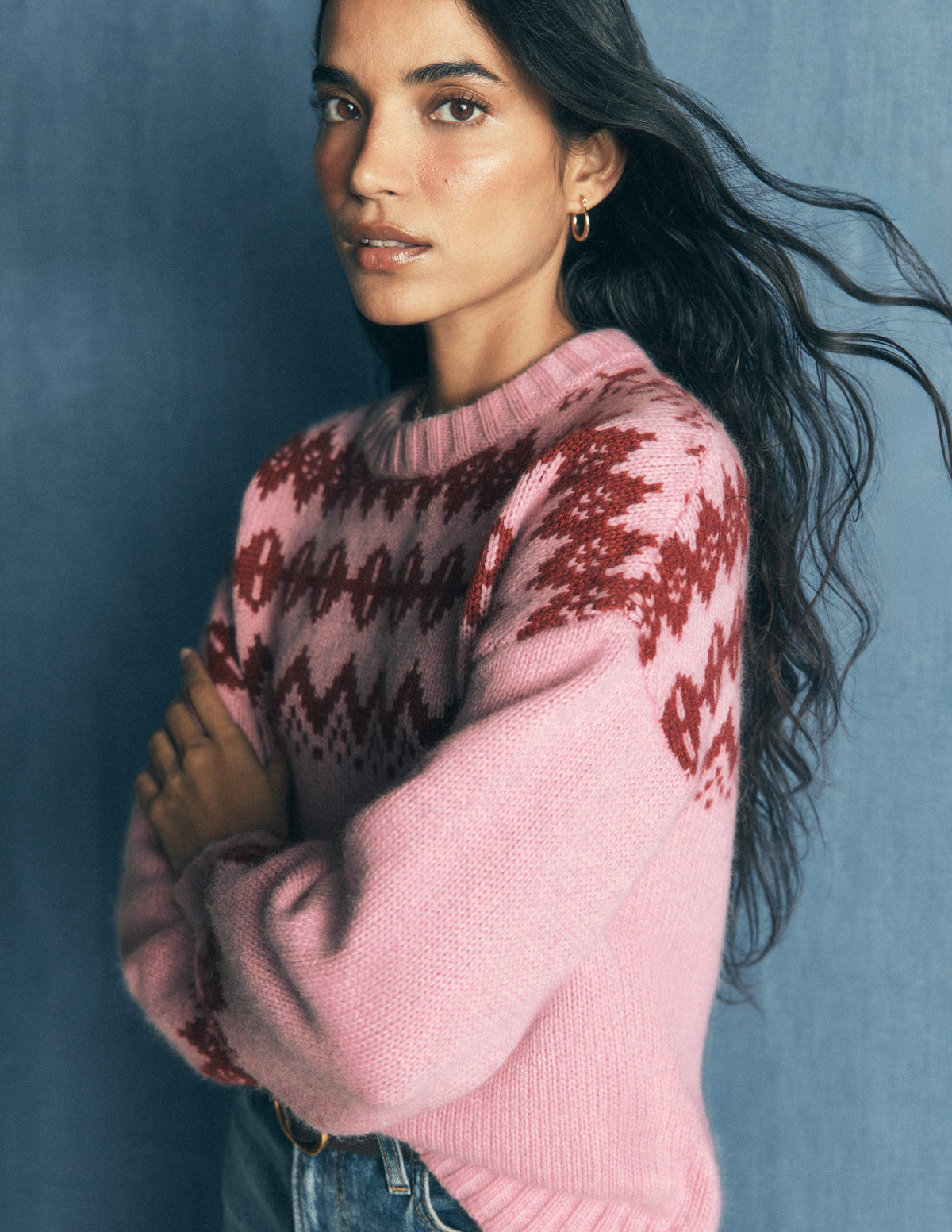 Chunky Fair Isle Jumper-Spring Blossom Pink, Fair Isle-5