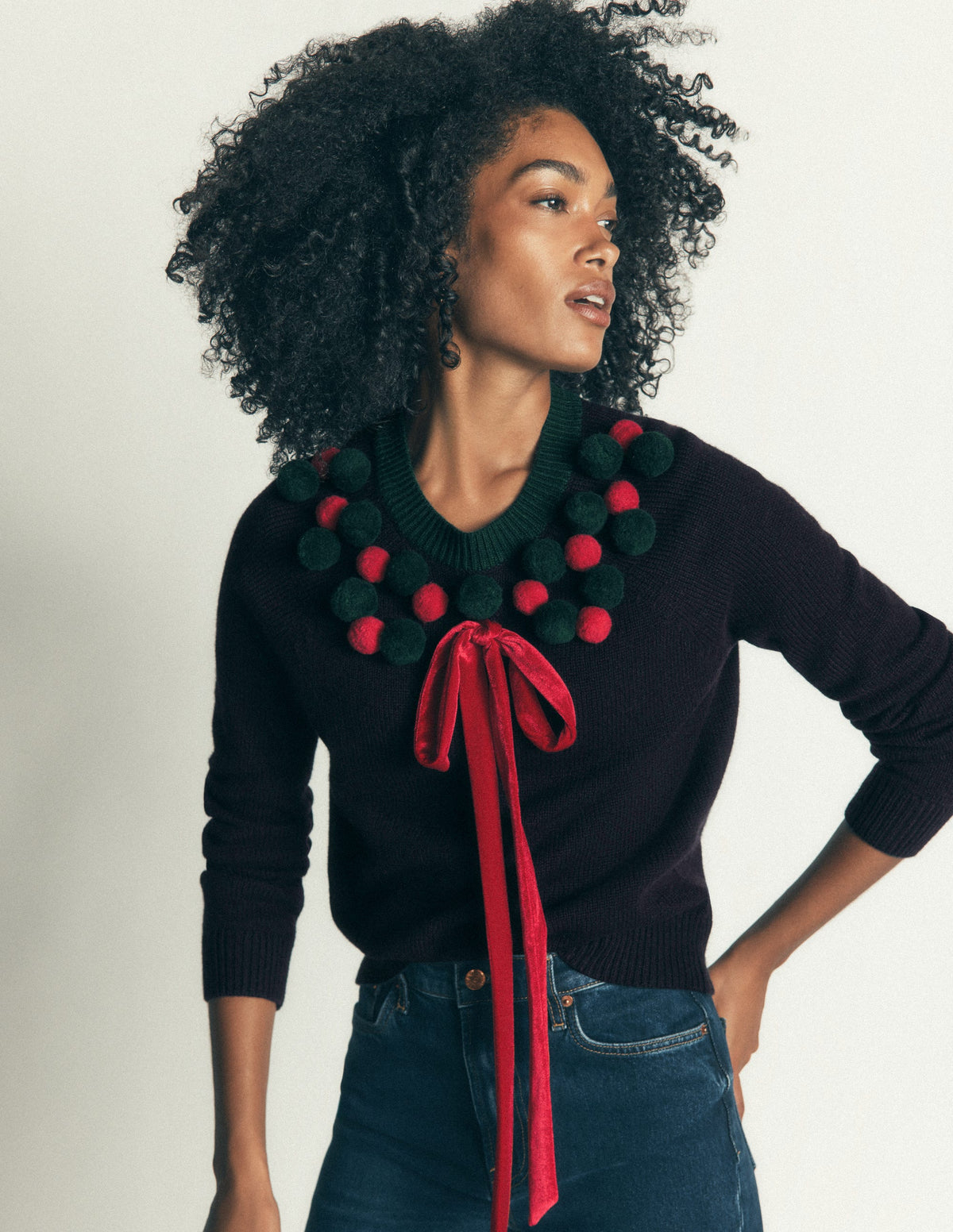 Mae Novelty Jumper-Navy Wreath - Image 4