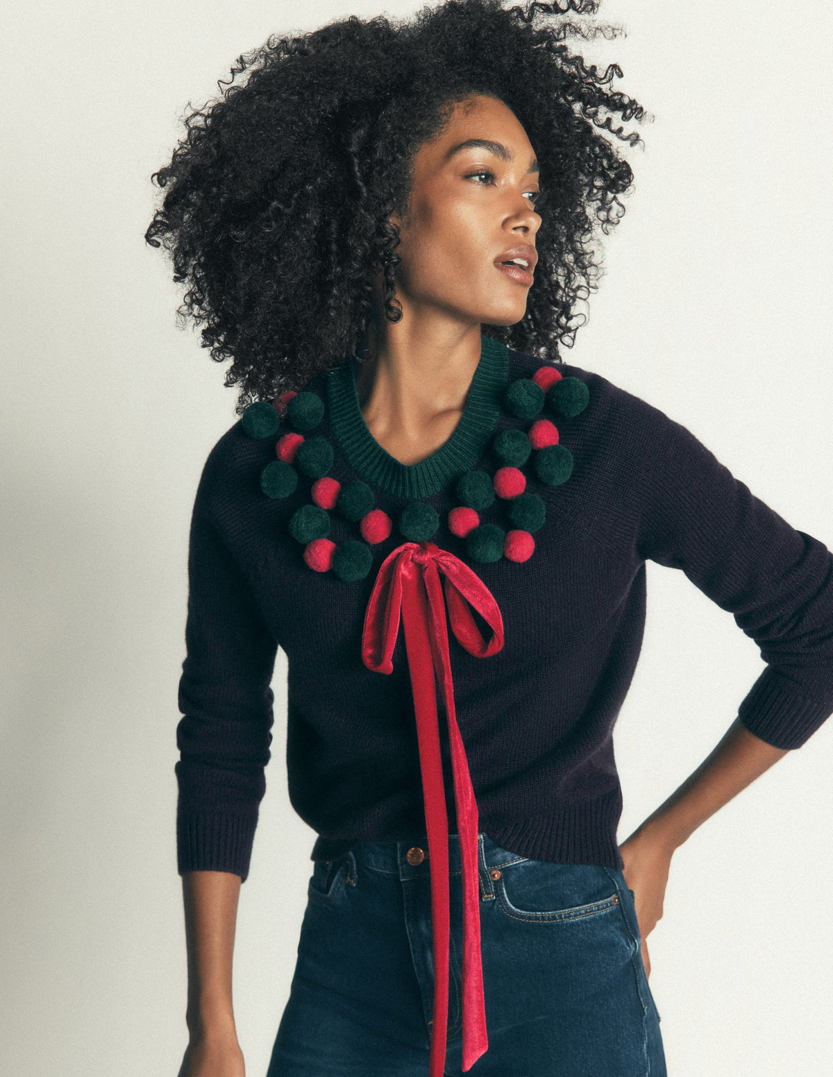 Mae Novelty Jumper-Navy Wreath - Image 4