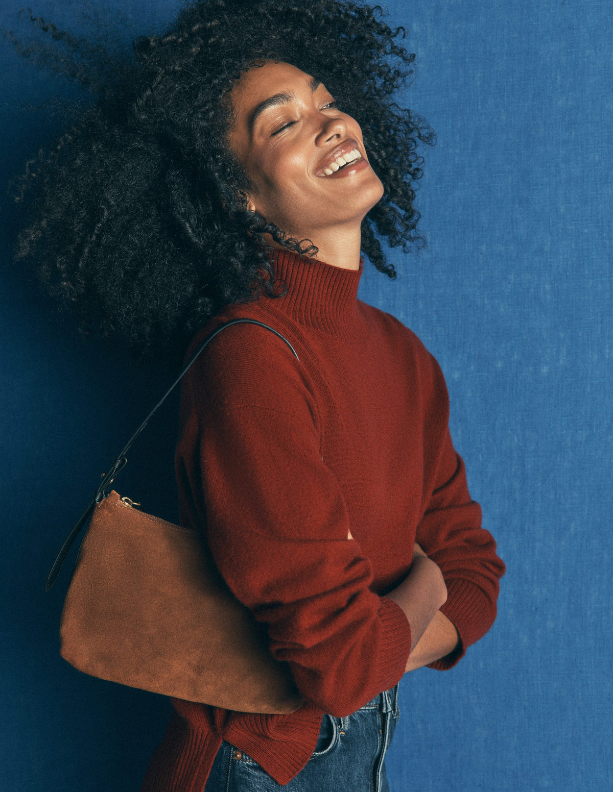 Fay High Neck Cashmere Jumper-Burnt Orange - Image 1