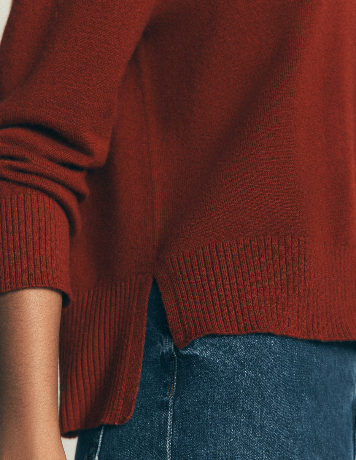 Fay High Neck Cashmere Jumper-Burnt Orange-2