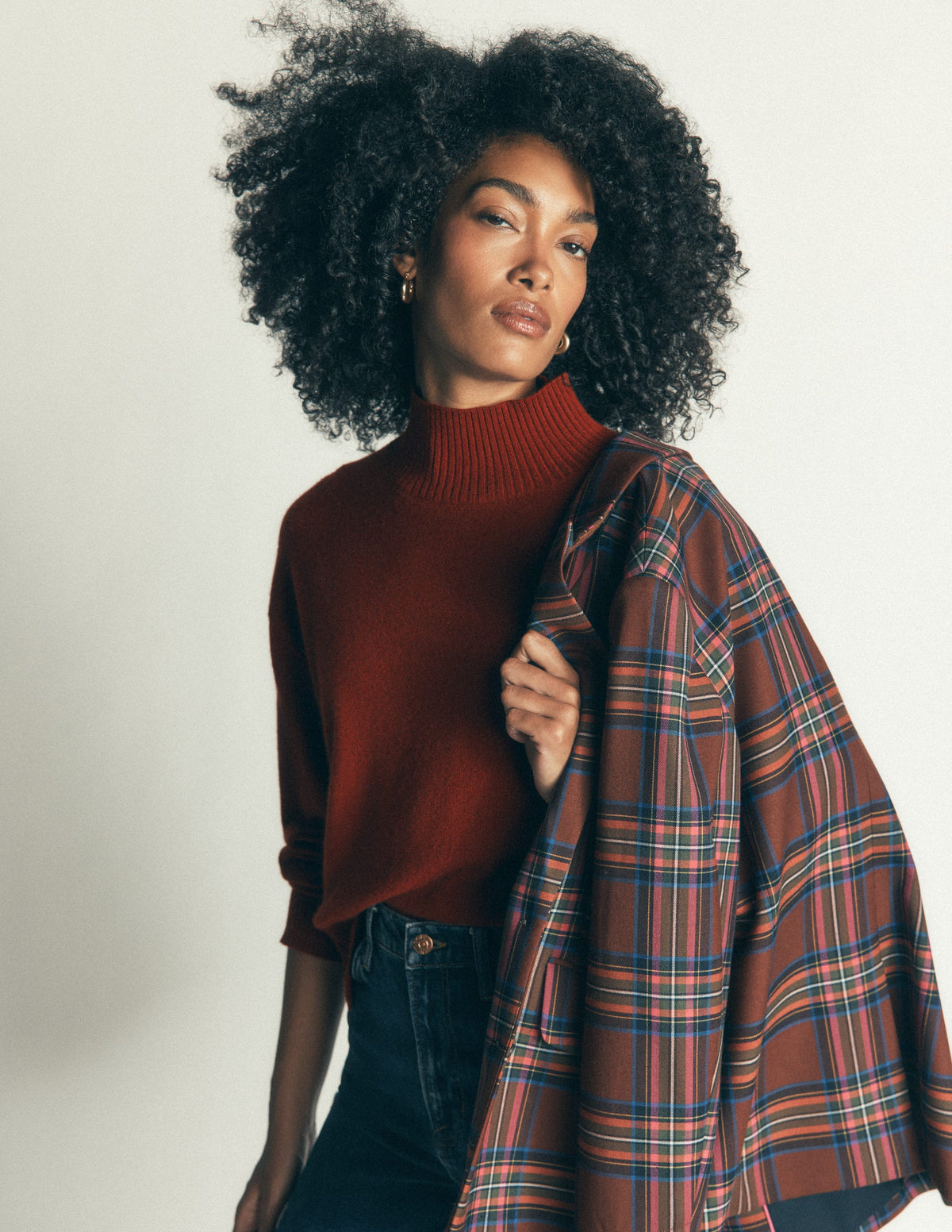 Fay High Neck Cashmere Jumper-Burnt Orange - Image 6