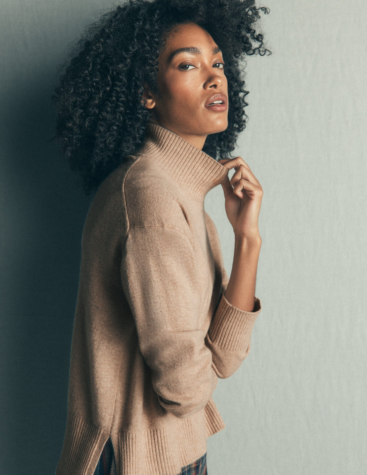 Fay High Neck Cashmere Jumper-Chinchilla Melange-5