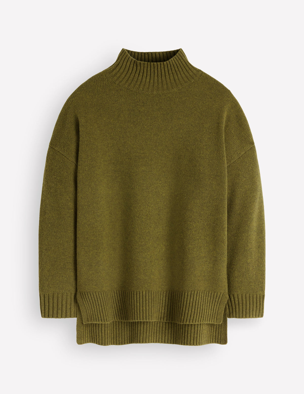 Marta Longline Merino Jumper-Ochre Green-6