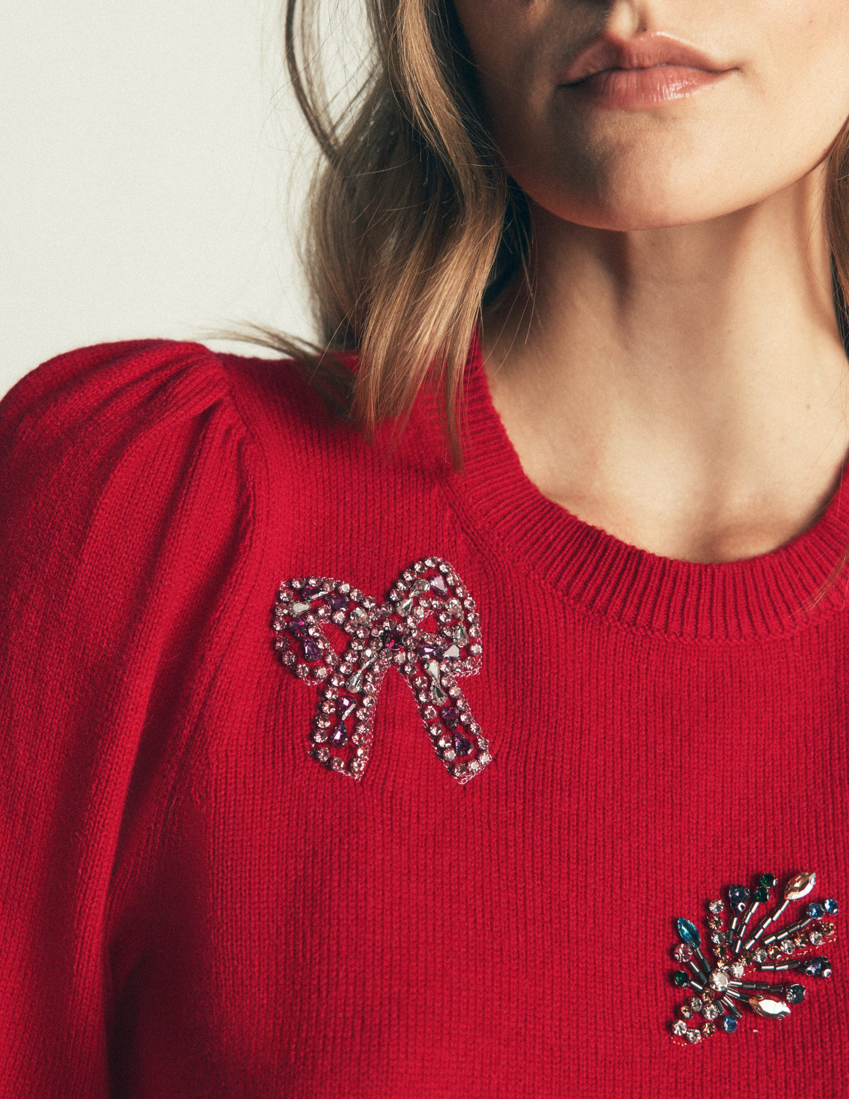 Ria Embellished Knit Jumper-Red Christmas - Image 2