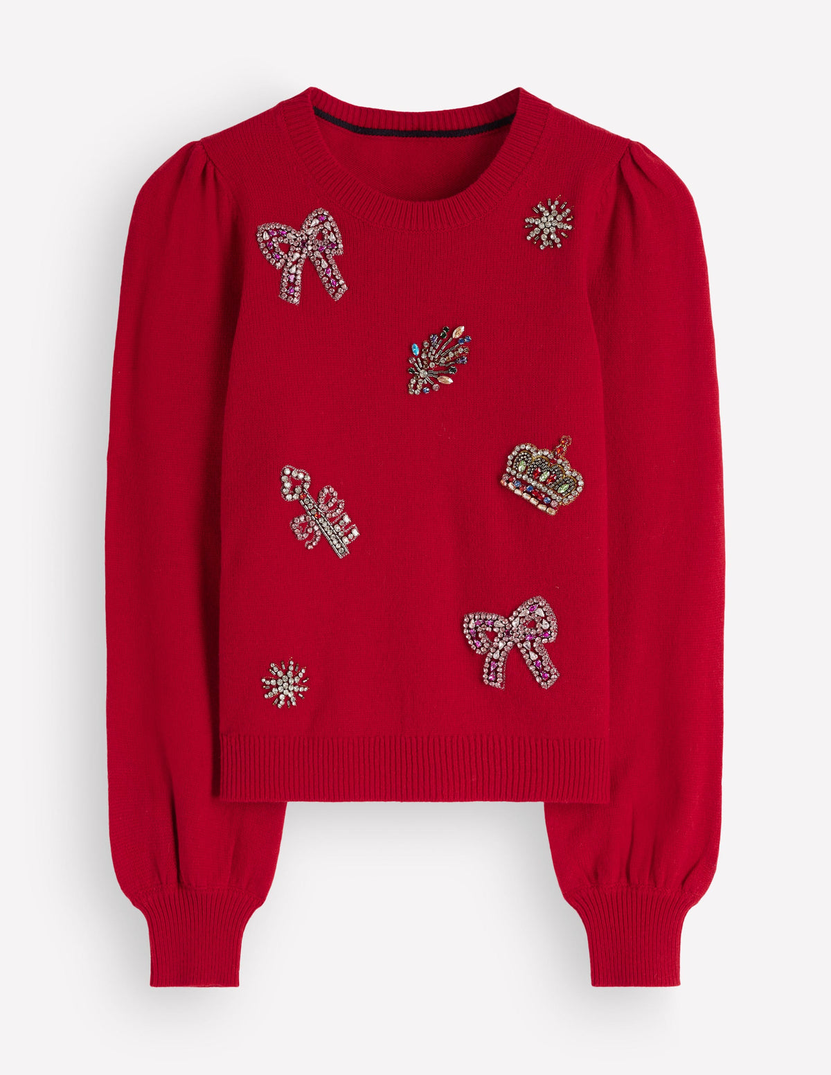 Ria Embellished Knit Jumper-Red Christmas - Image 6