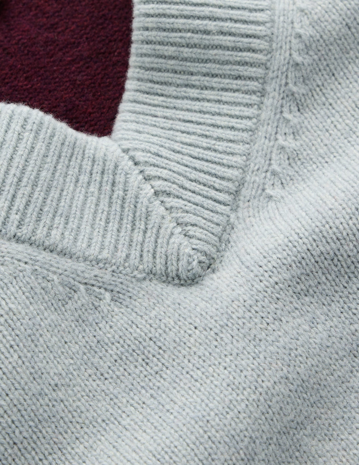 Marta Merino V Neck Jumper-Seamist Blue Colour Block - Image 6