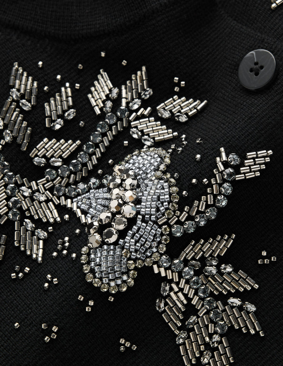 Embellished Knitted Jacket-Black - Image 6