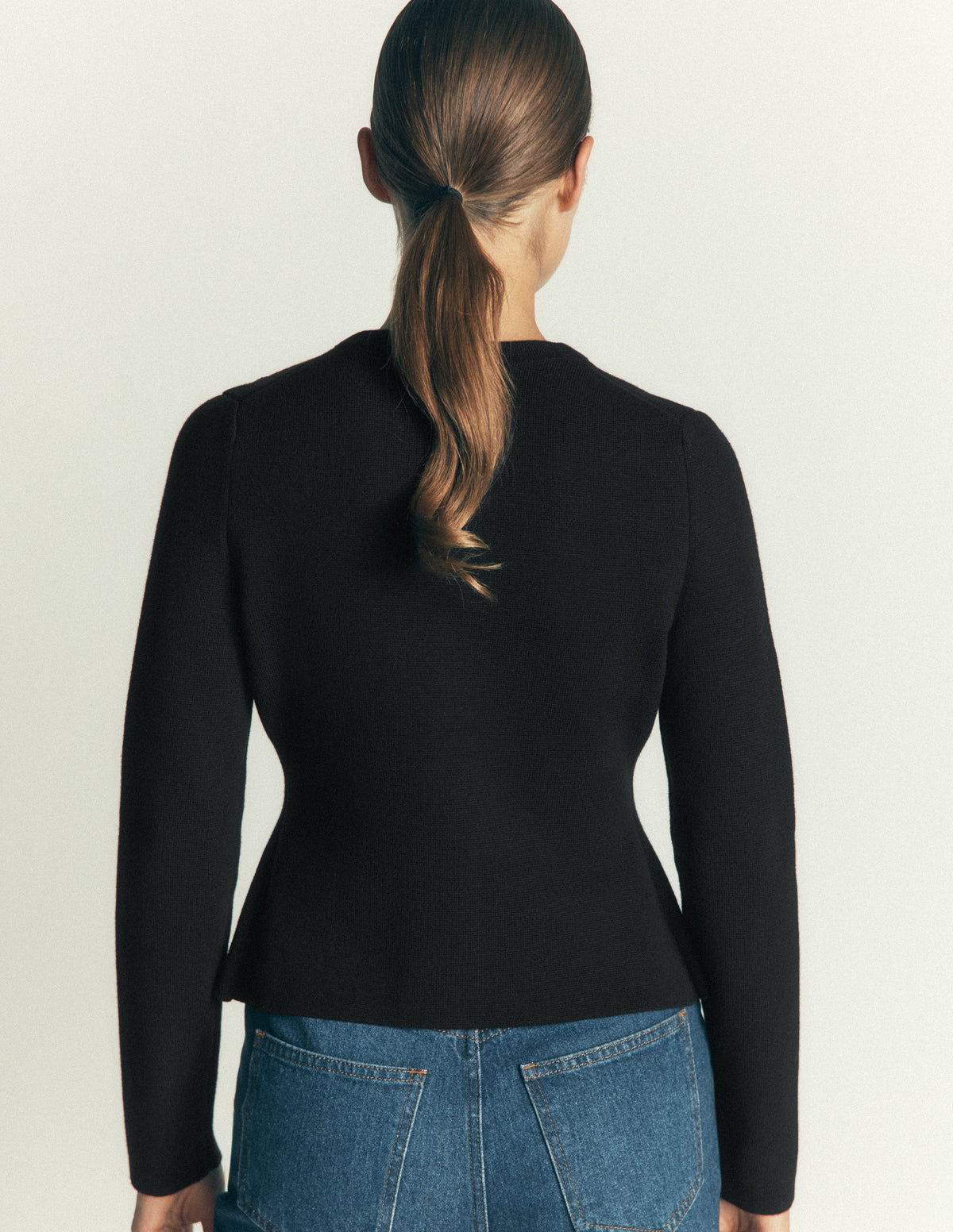 Embellished Knitted Jacket-Black-3