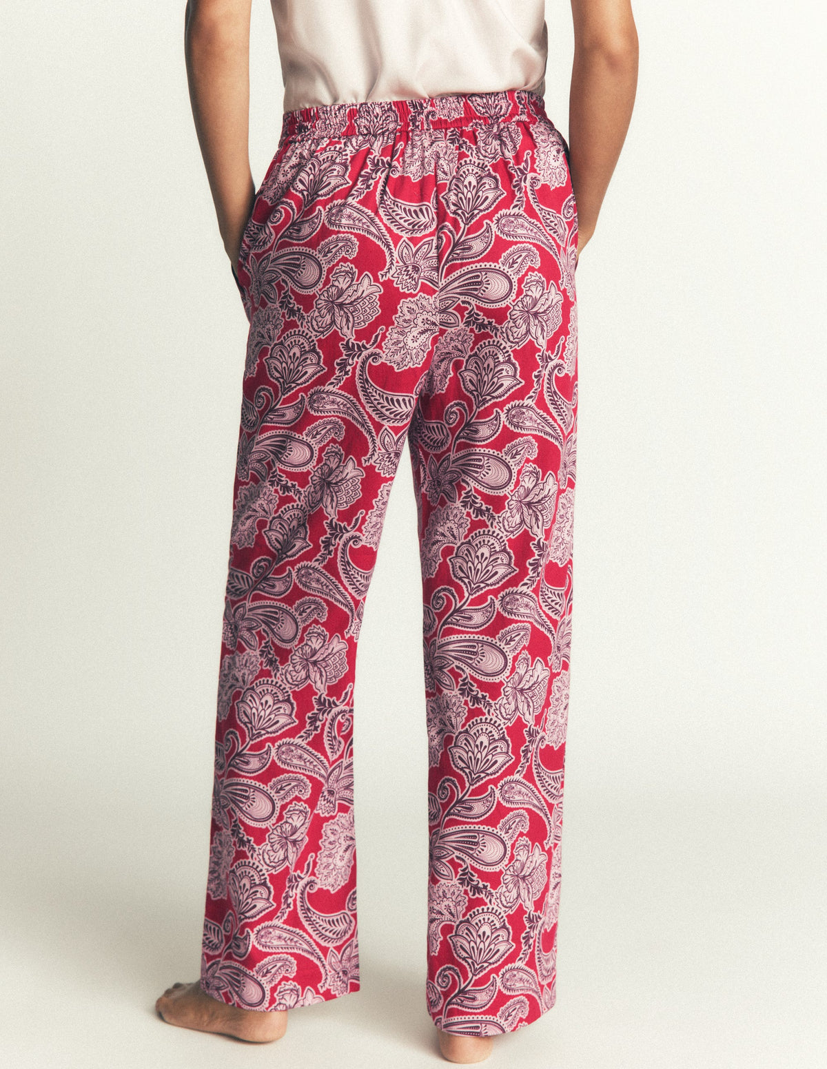 Cotton Pyjama Trousers-Red Floral - Image 3
