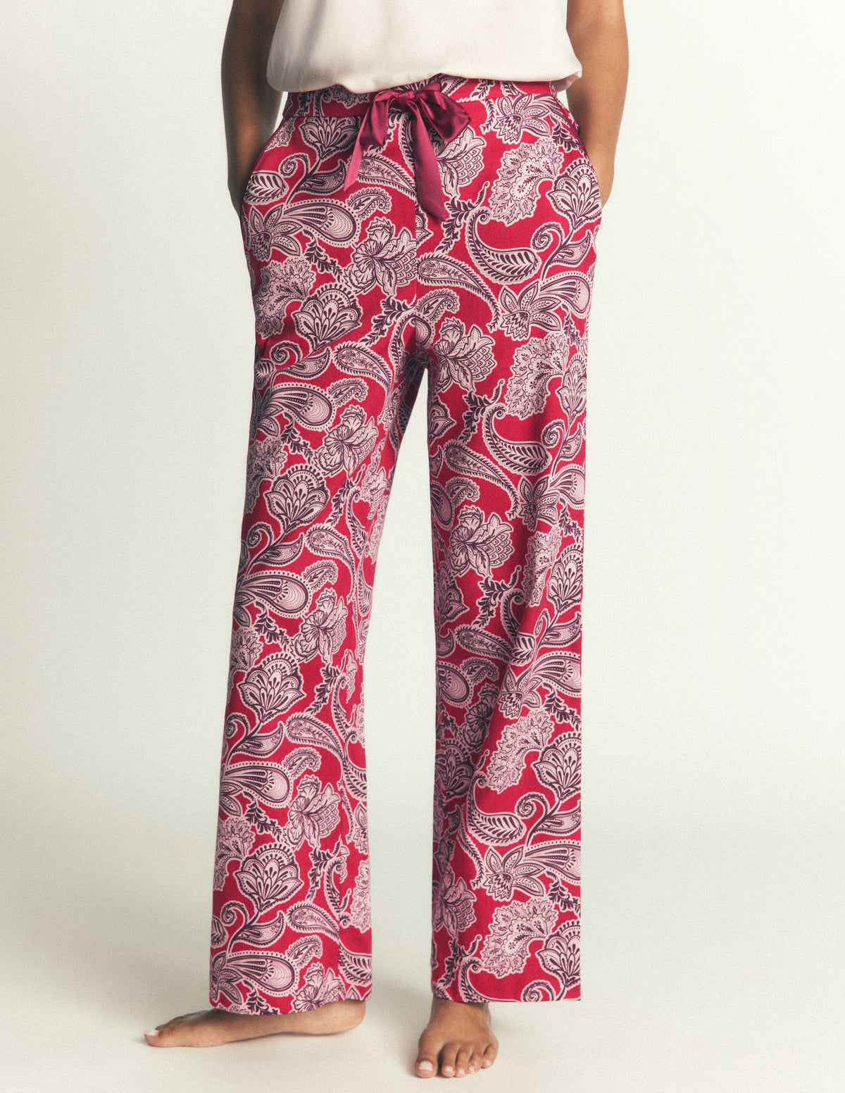 Cotton Pyjama Trousers-Red Floral - Image 4