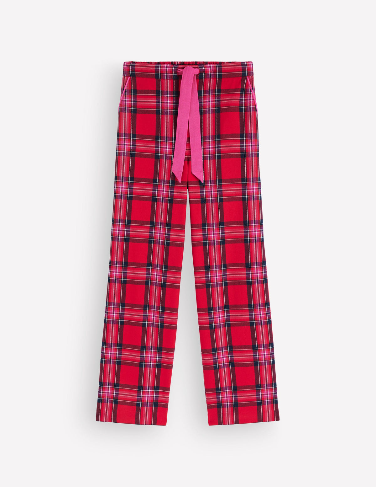 Brushed Cotton Pyjama Trousers-Red Check-5