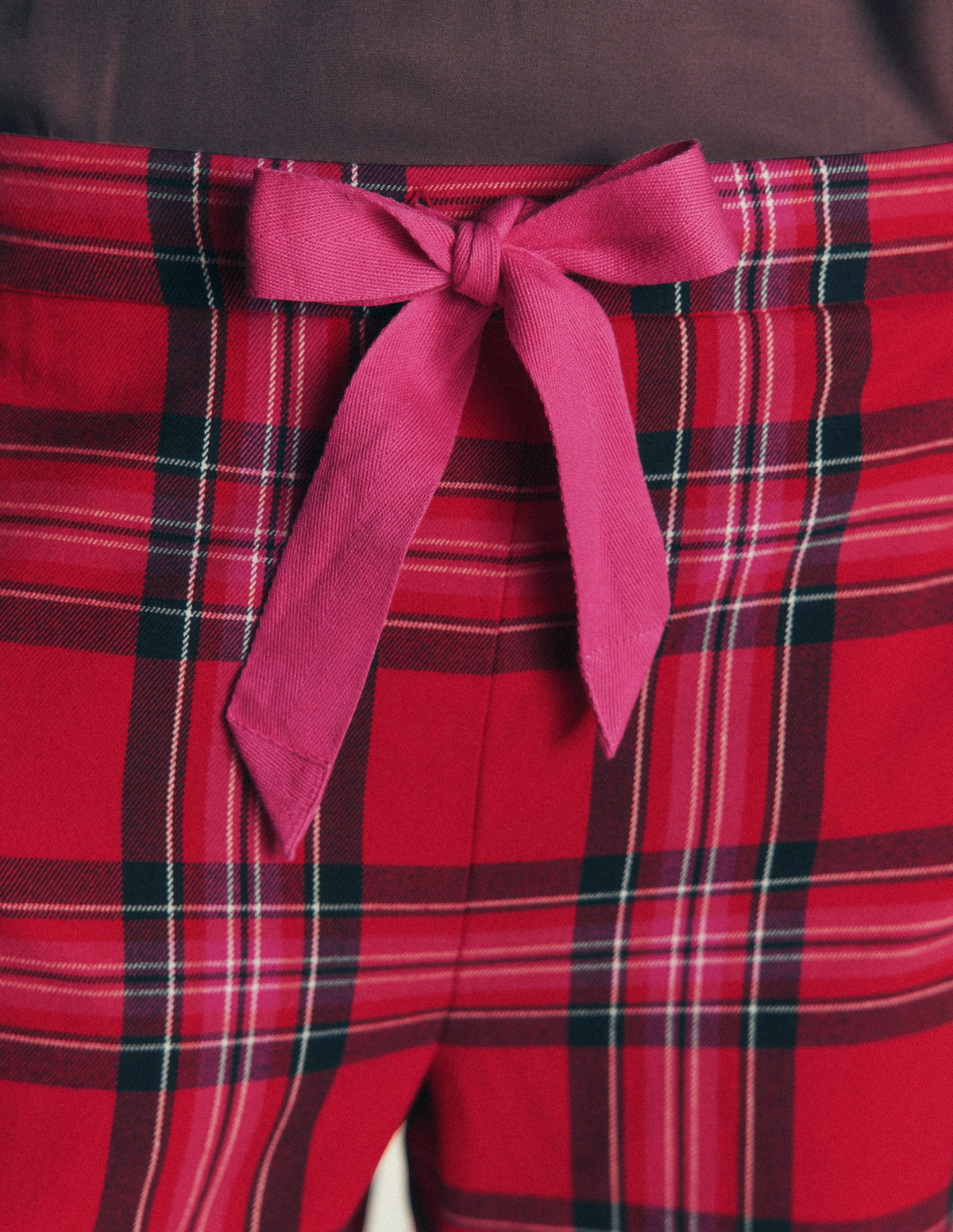 Brushed Cotton Pyjama Trousers-Red Check-2