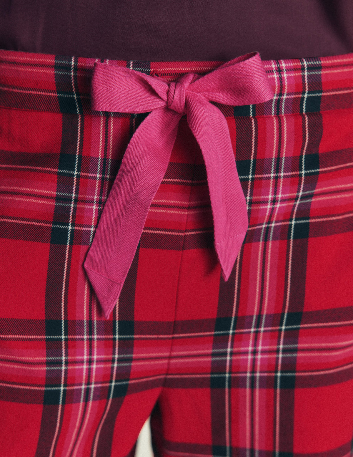 Brushed Cotton Pyjama Trousers-Red, Blue, Green Check Medium - Image 2