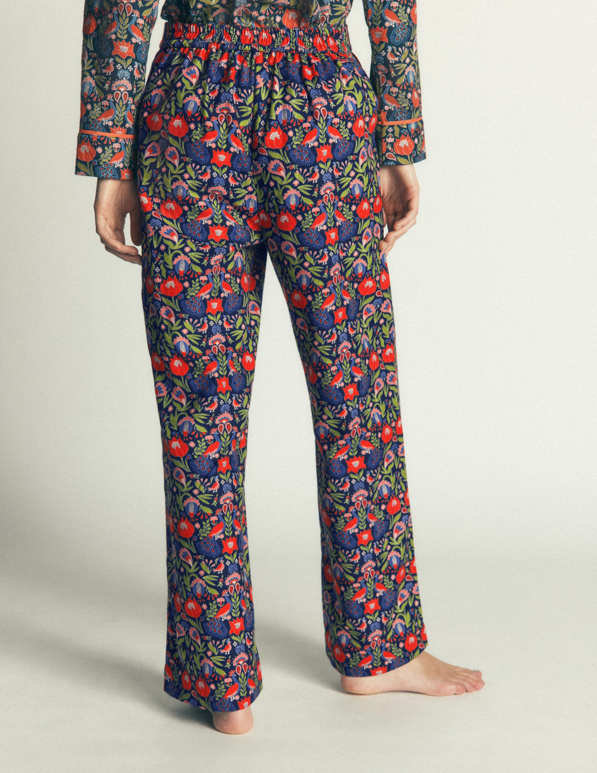 Brushed Cotton Pyjama Trousers-Orange Blossom-3