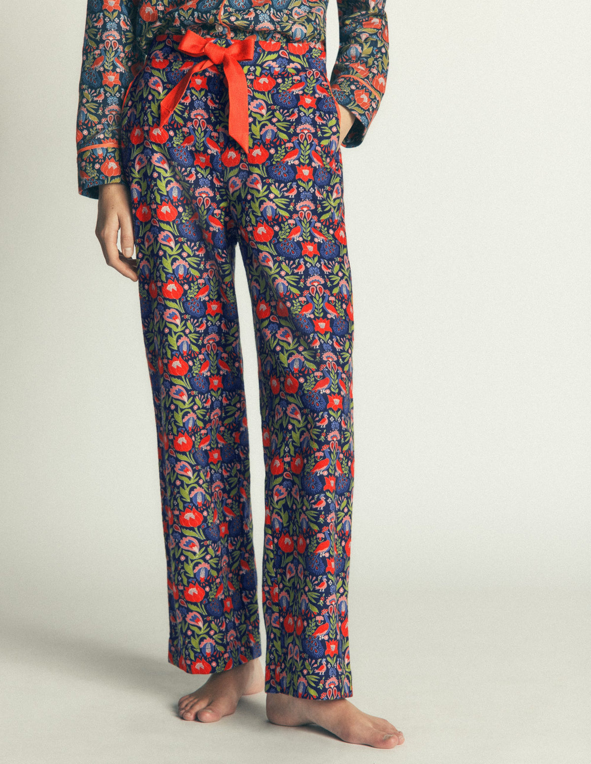 Brushed Cotton Pyjama Trousers-Orange Blossom - Image 4
