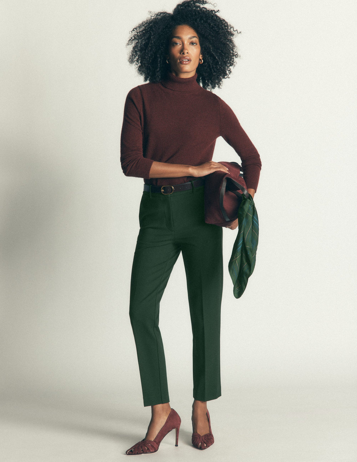 Highgate Ponte Trousers-Midnight Emerald-1