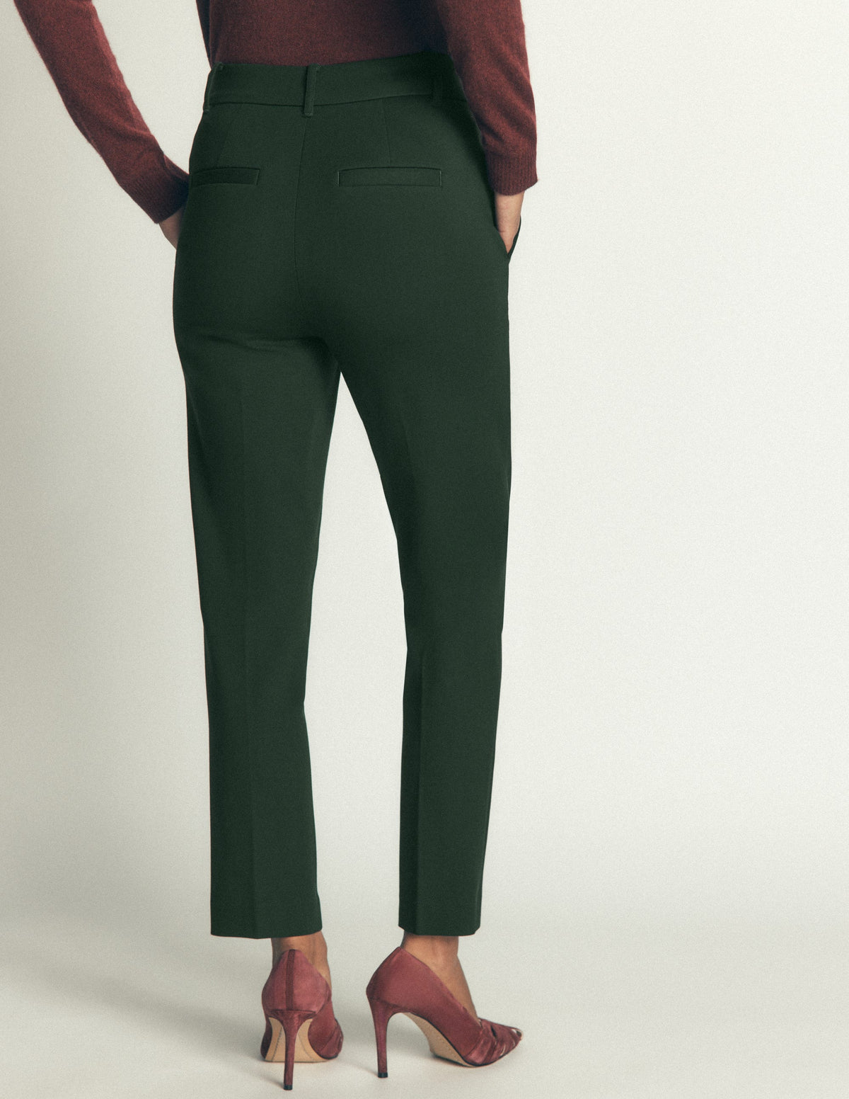 Highgate Ponte Trousers-Midnight Emerald-3
