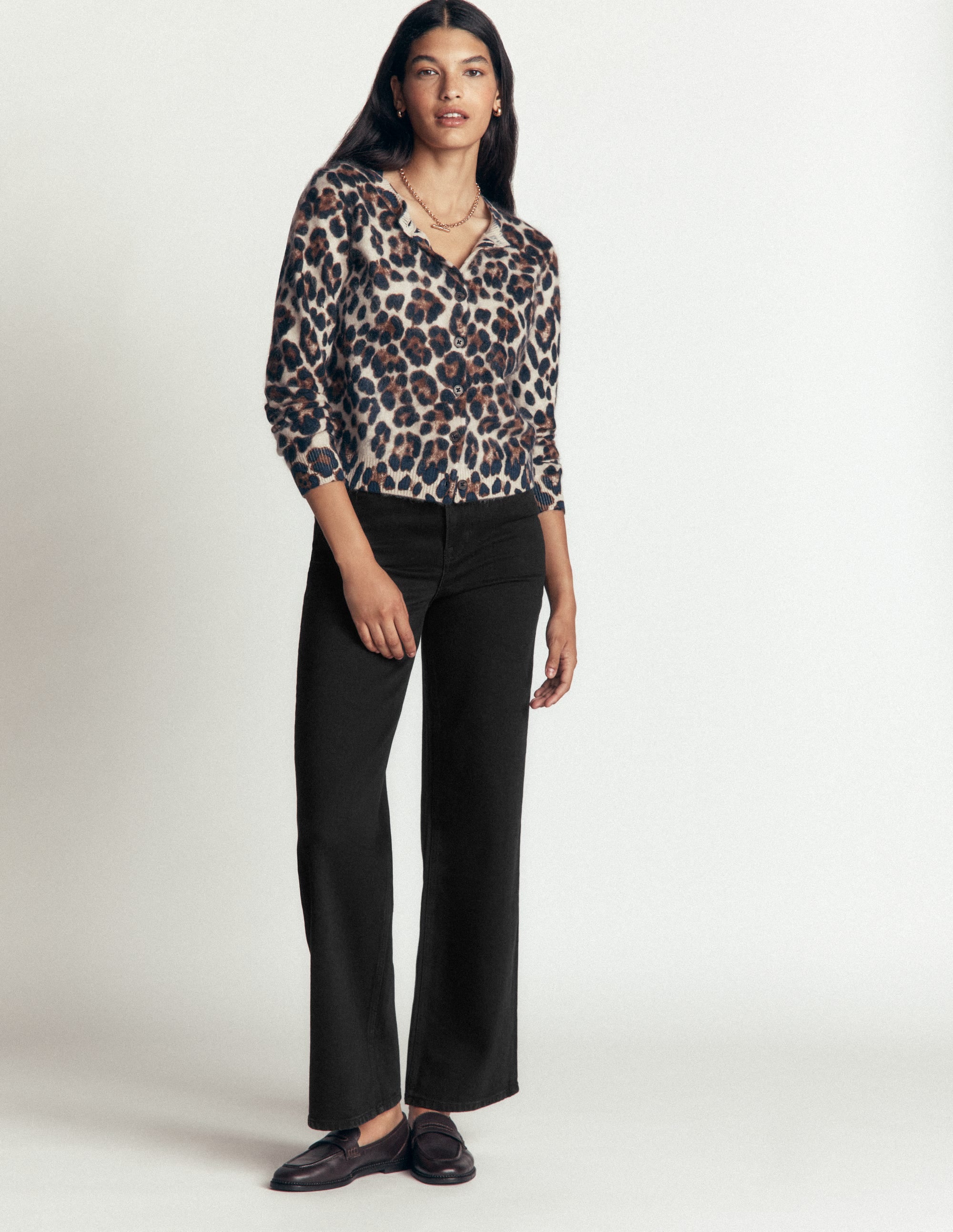 High Rise Column Leg Jeans-Black - Image 4