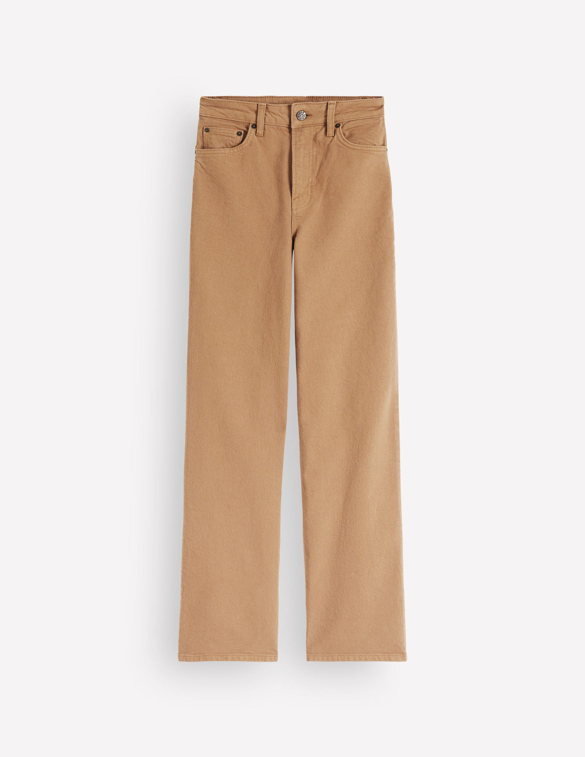 High Rise Column Leg Jeans-Camel-6