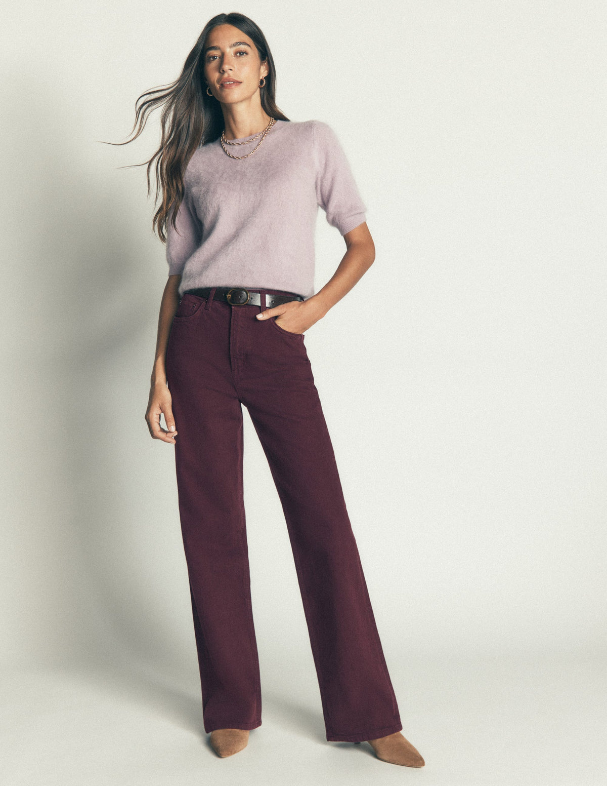 High Rise Column Leg Jeans-Wine Tasting-1
