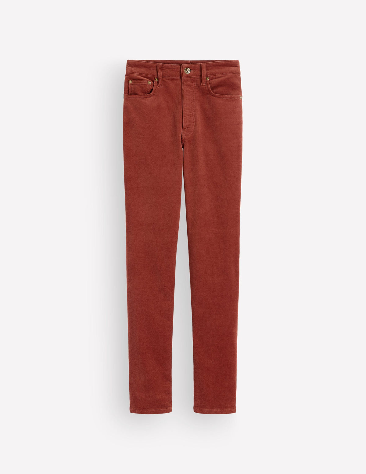 High Rise Cord Slim Jeans-Burnt Henna-6
