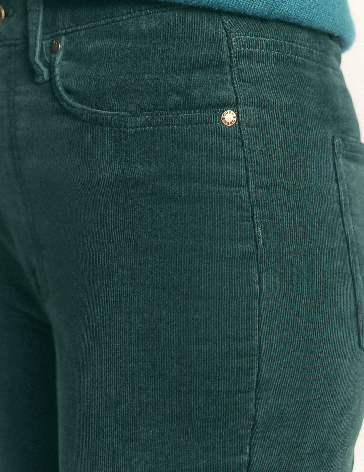 High Rise Cord Slim Jeans-Sea Moss-2