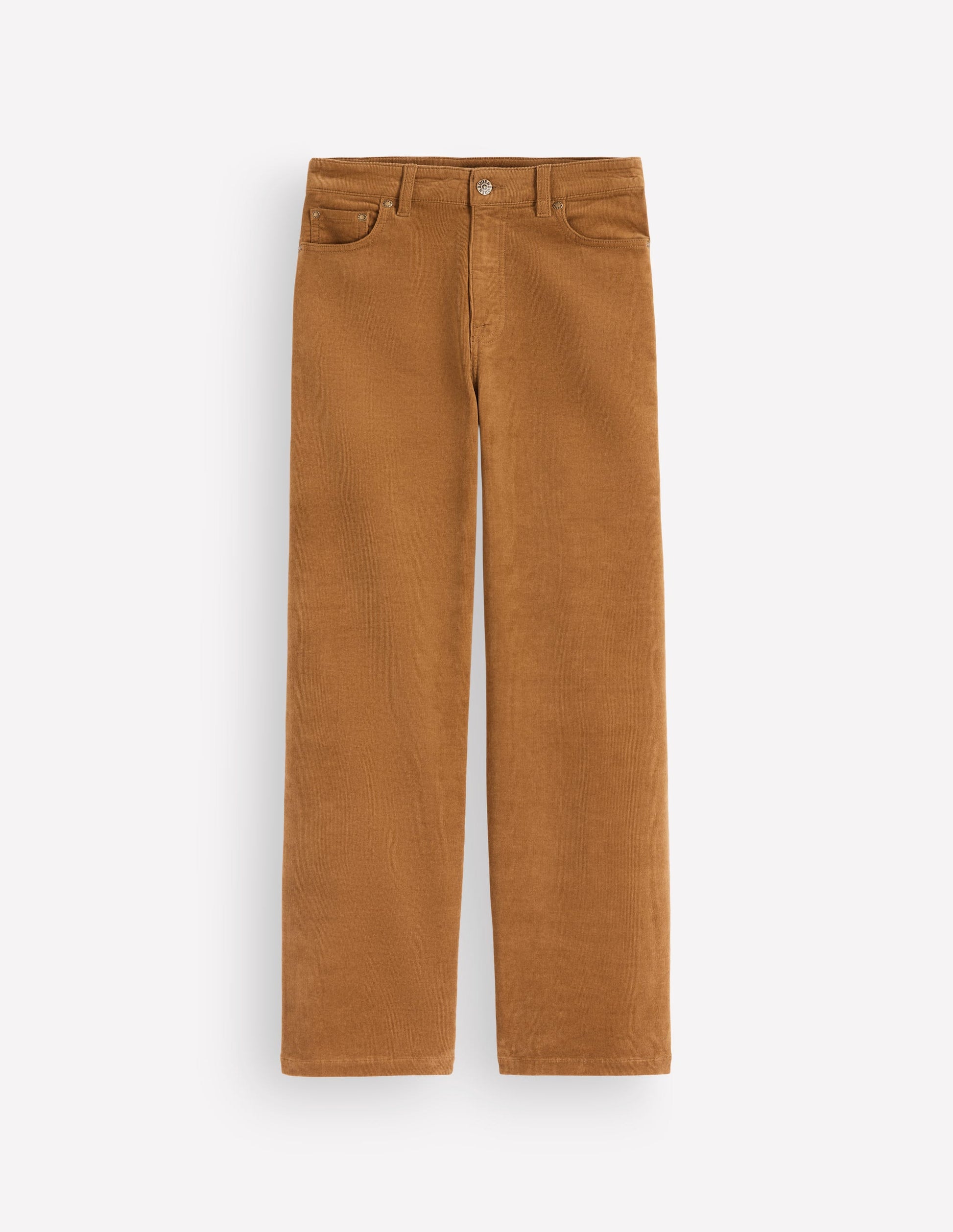 High Rise Cord Column Jeans-Gingerbread-6