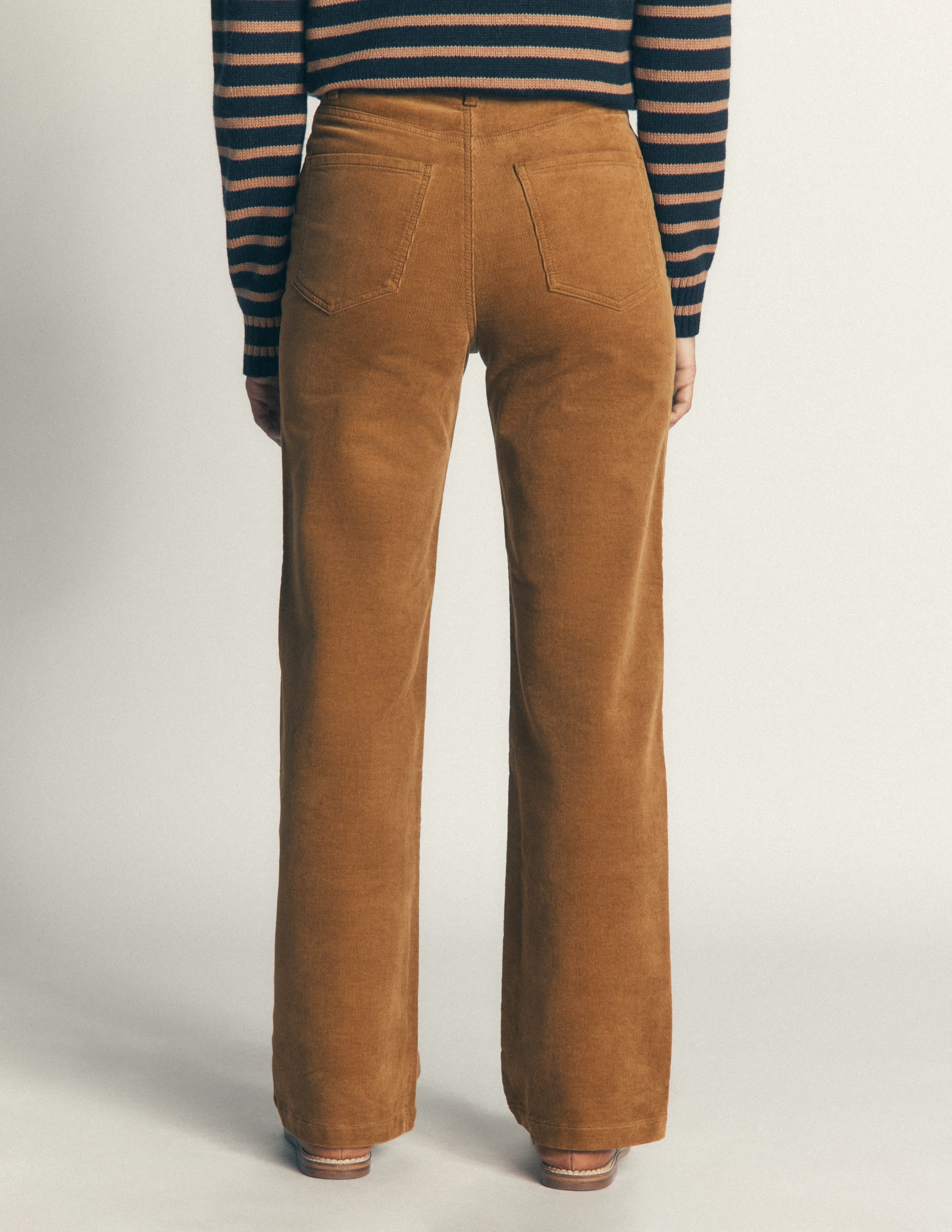High Rise Cord Column Jeans-Gingerbread - Image 3