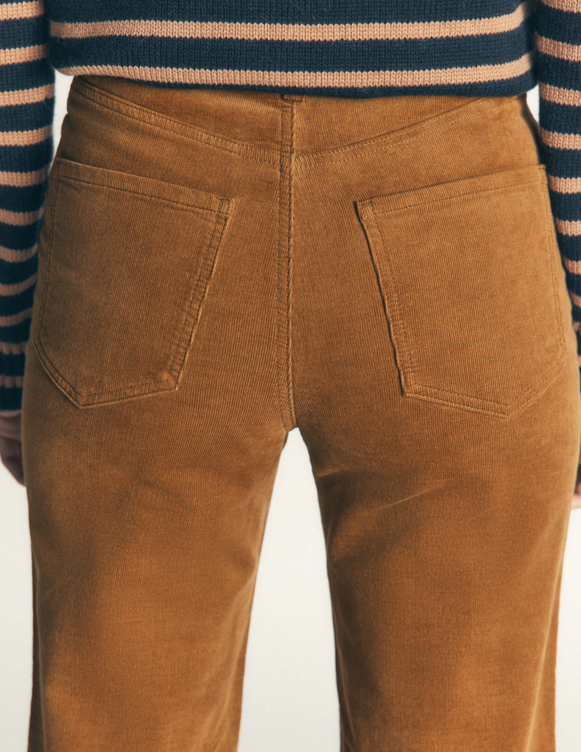 High Rise Cord Column Jeans-Gingerbread - Image 5