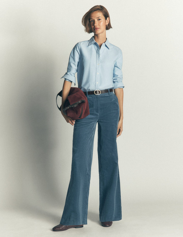 Belgravia Chunky Cord Trousers-Storm Blue