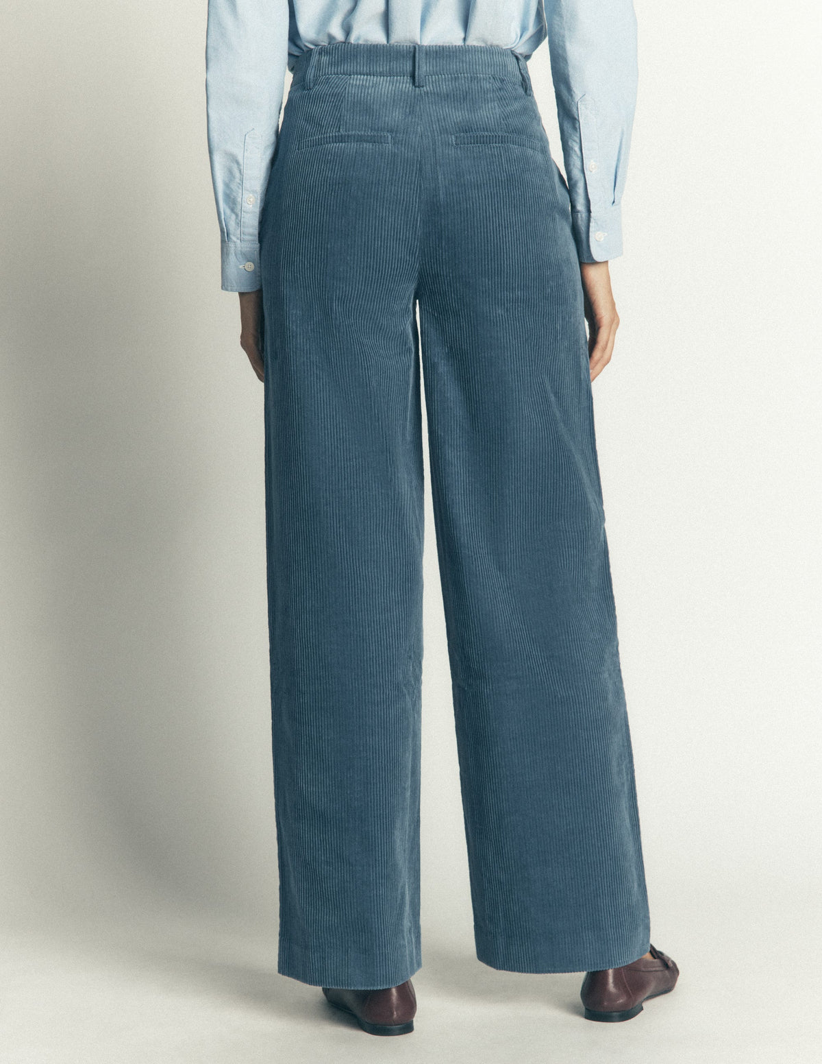 Belgravia Chunky Cord Trousers-Storm Blue - Image 3