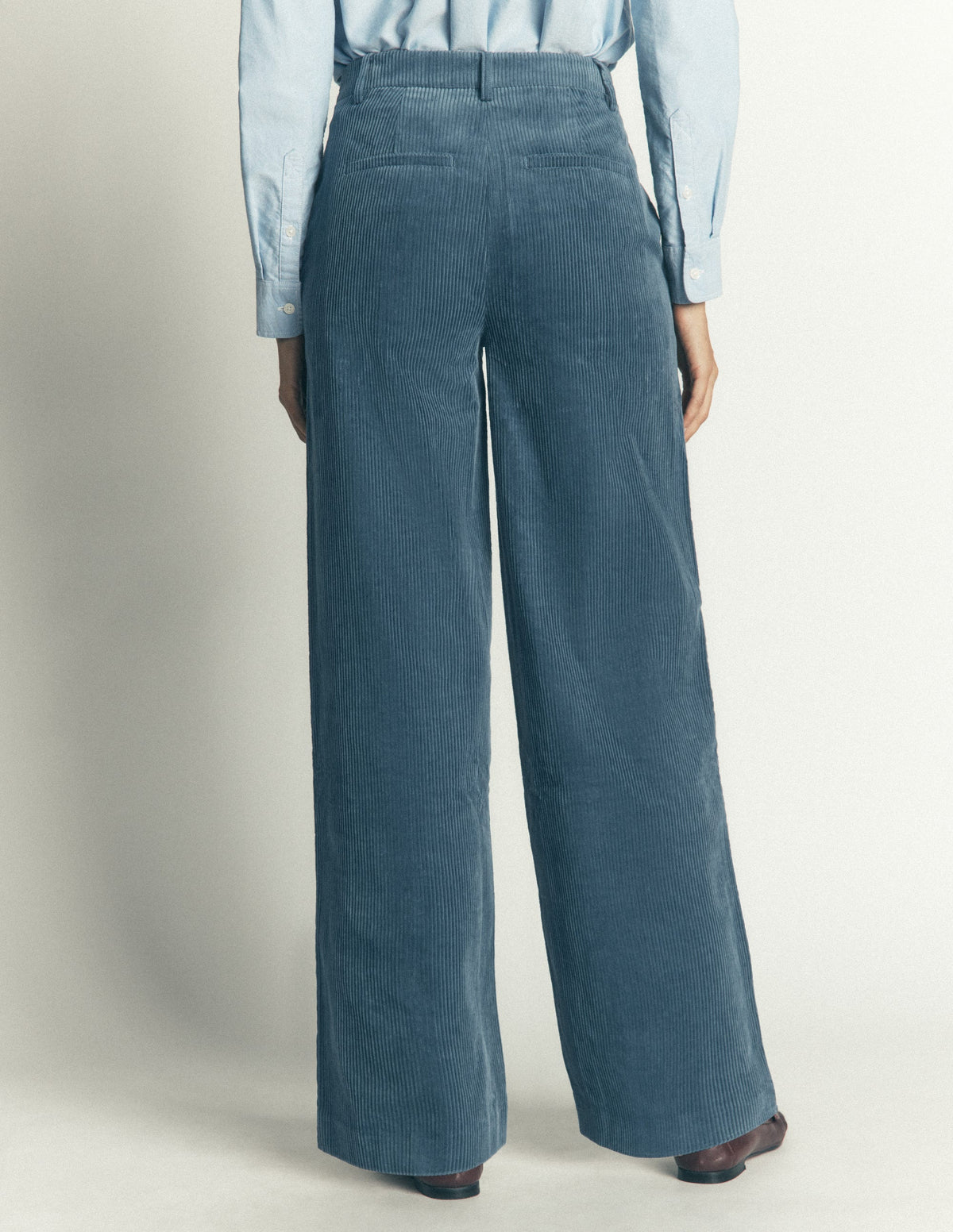 Belgravia Chunky Cord Trousers-Storm Blue - Image 3