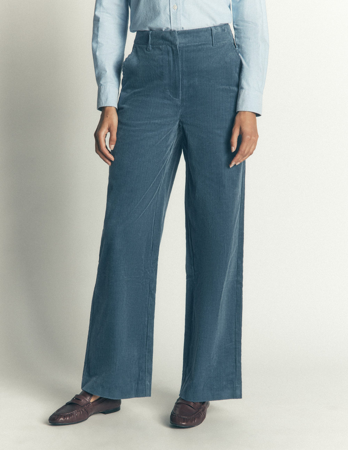 Belgravia Chunky Cord Trousers-Storm Blue-4