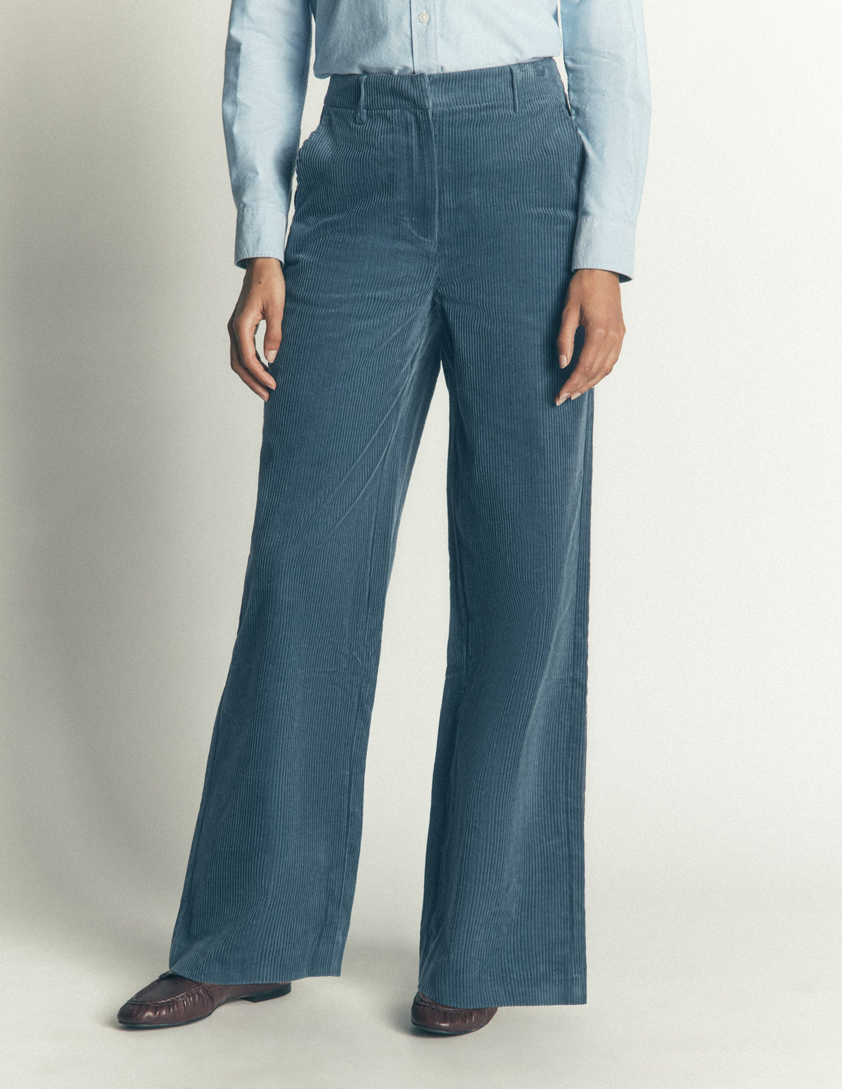 Belgravia Chunky Cord Trousers-Storm Blue - Image 4