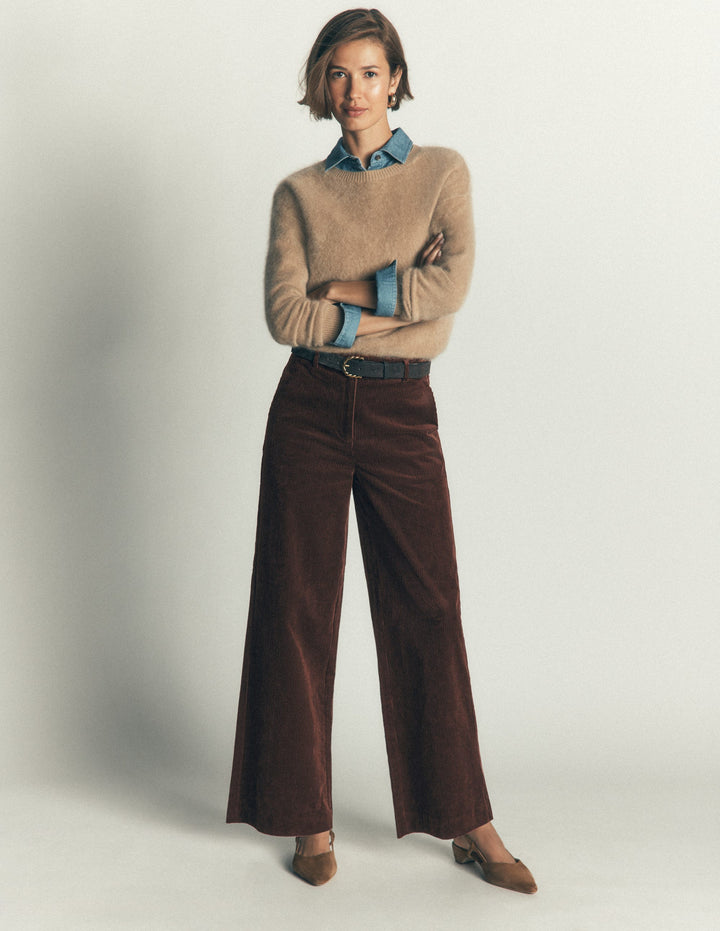 Belgravia Chunky Cord Trousers-Bitter Chocolate