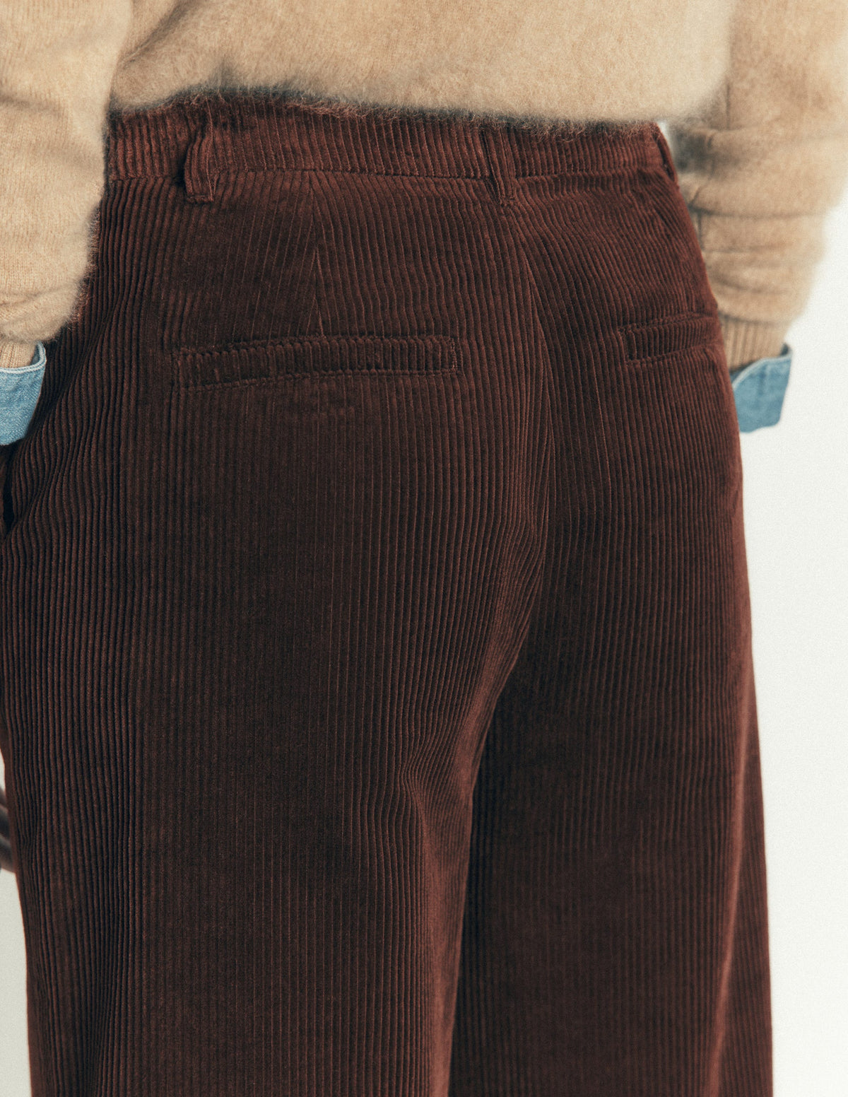 Belgravia Chunky Cord Trousers-Bitter Chocolate-2