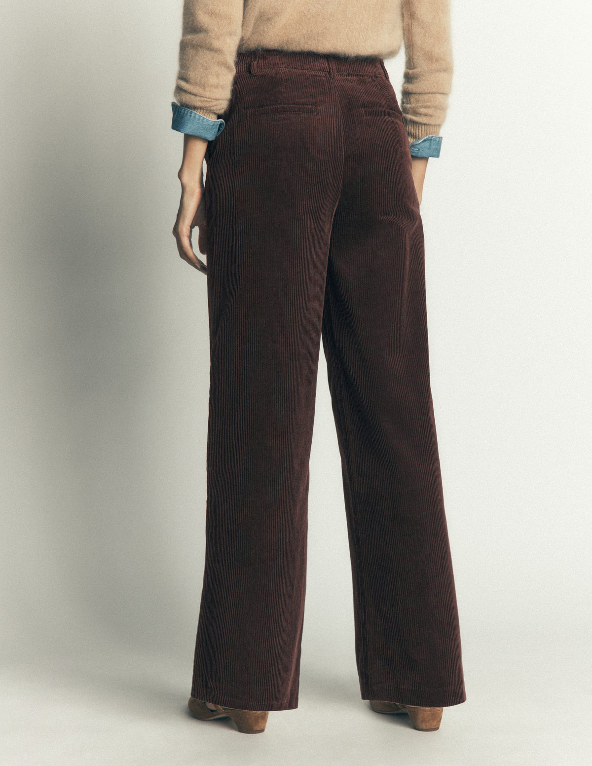 Belgravia Chunky Cord Trousers-Bitter Chocolate-3