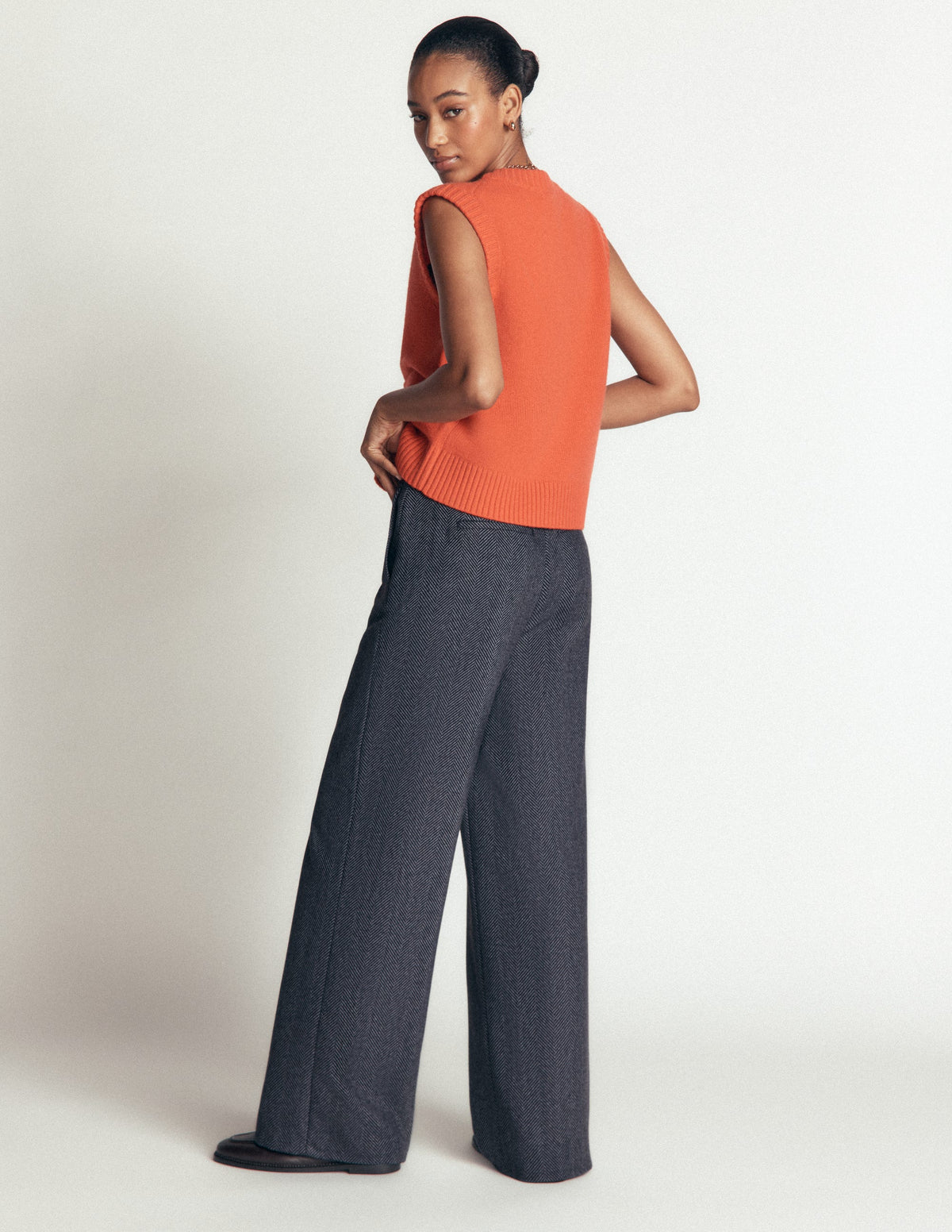 Belgravia Wool Blend Trousers-Blue Herringbone-3