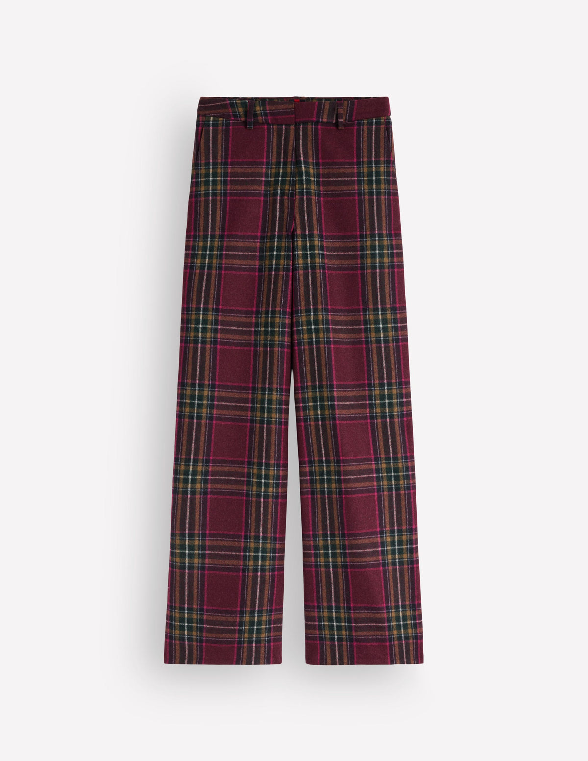 Belgravia Wool Blend Trousers-Maroon And Olive Check-6