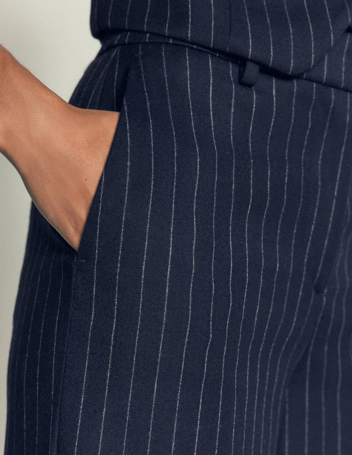Belgravia Wool Blend Trousers-Navy Pinstripe-2