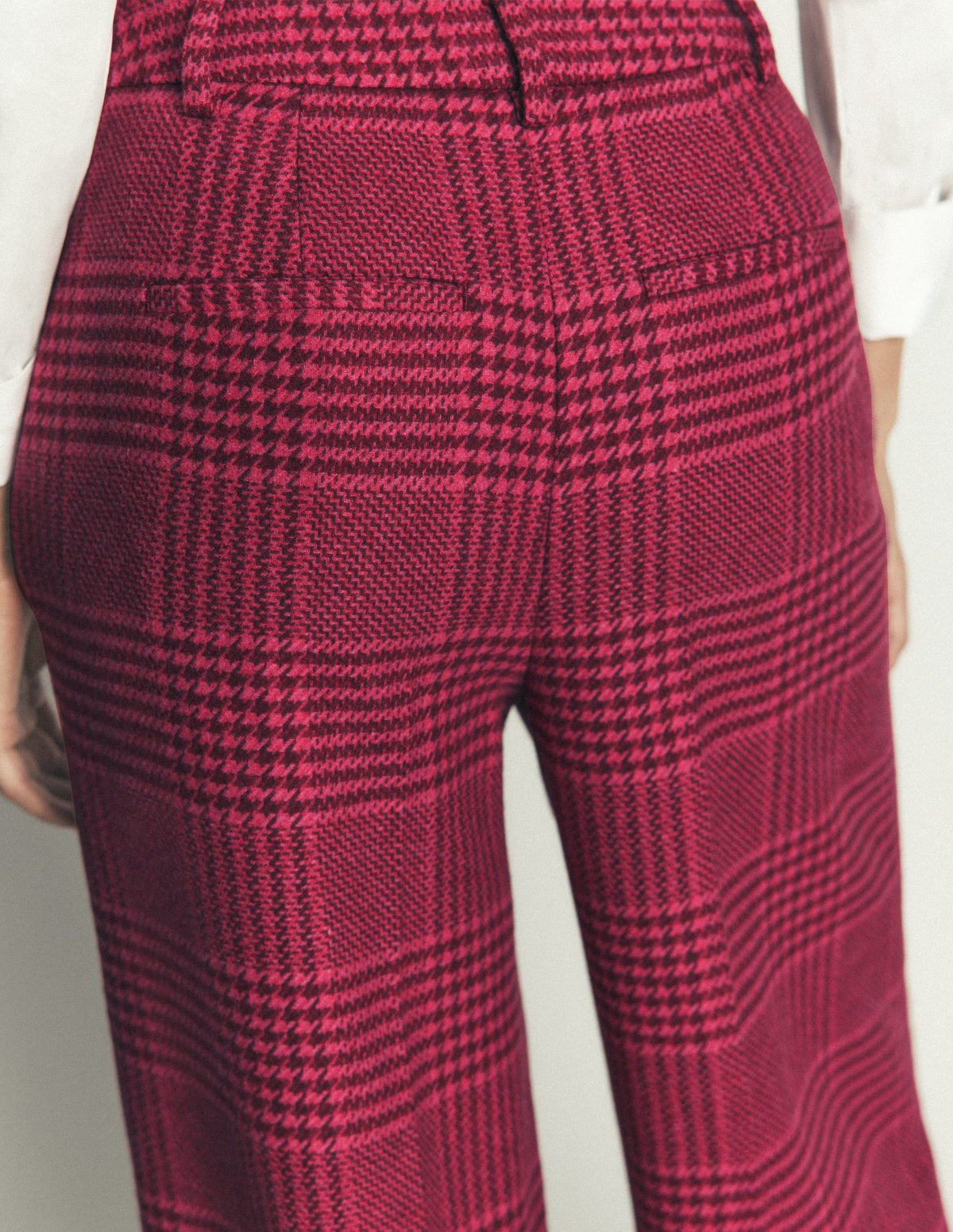 Belgravia Wool Blend Trousers-Pink and Maroon Check-3