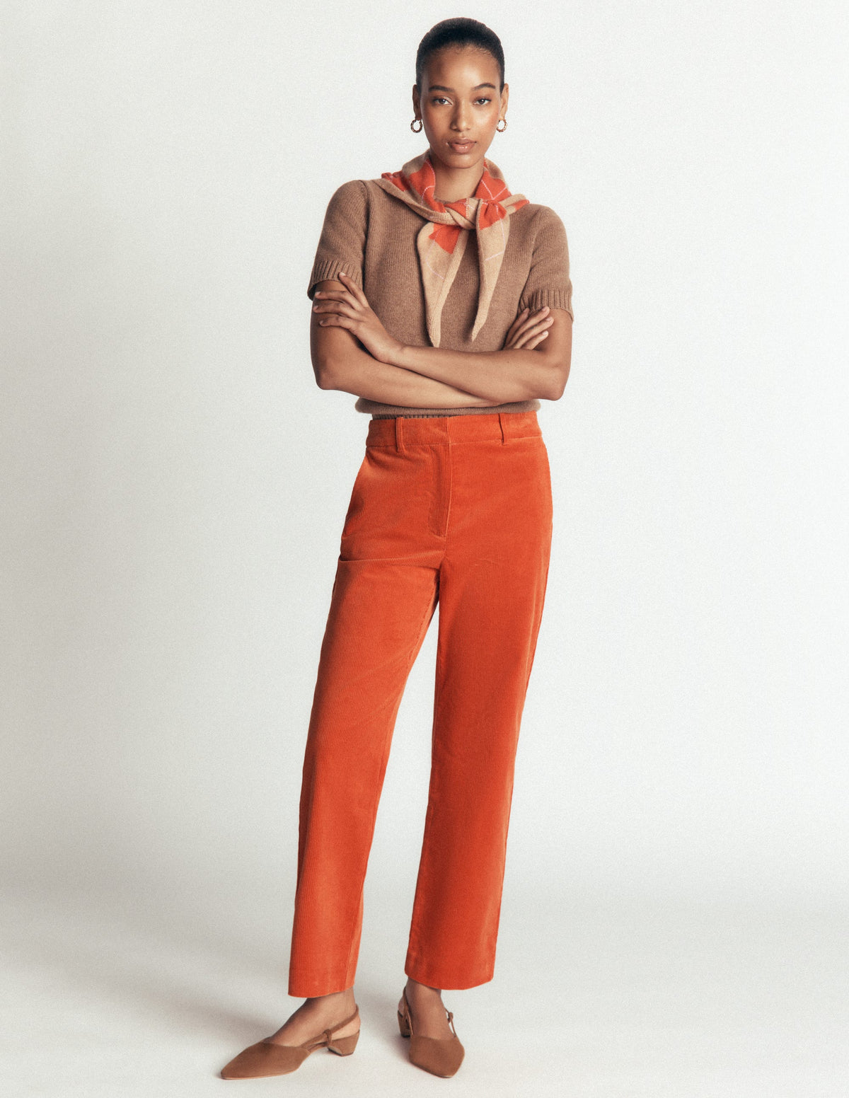 Canonbury Cord 7/8 Trousers-Spiced Ginger-1