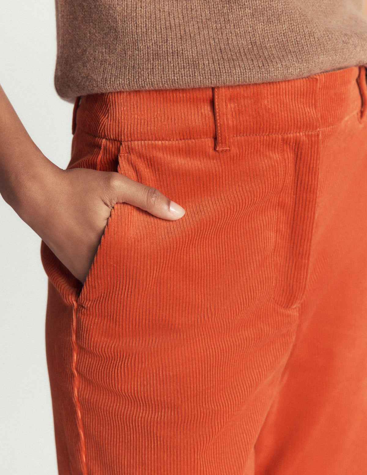 Canonbury Cord 7/8 Trousers-Spiced Ginger-2