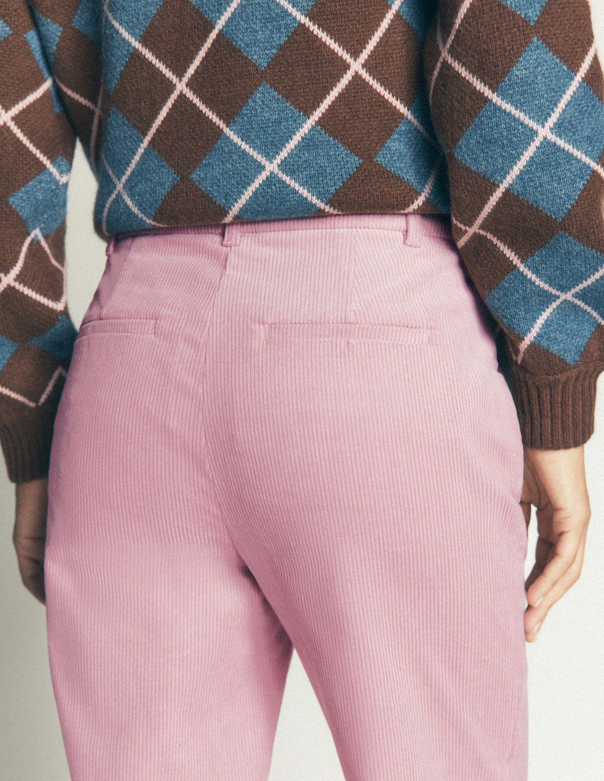 Canonbury Cord 7/8 Trousers-Pink Violet-5