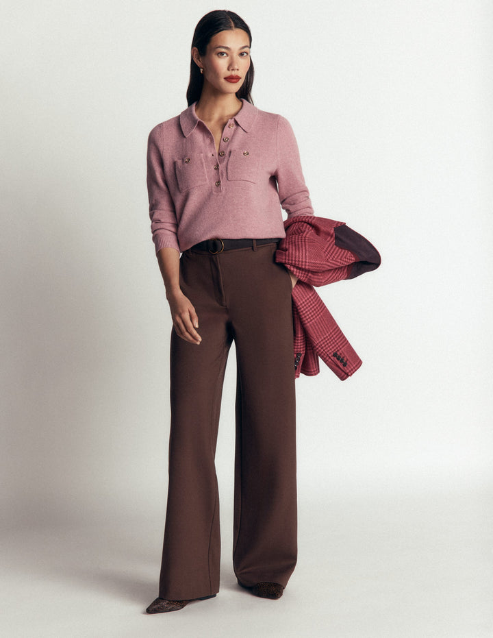 Belgravia Ponte Trousers-Bitter Chocolate