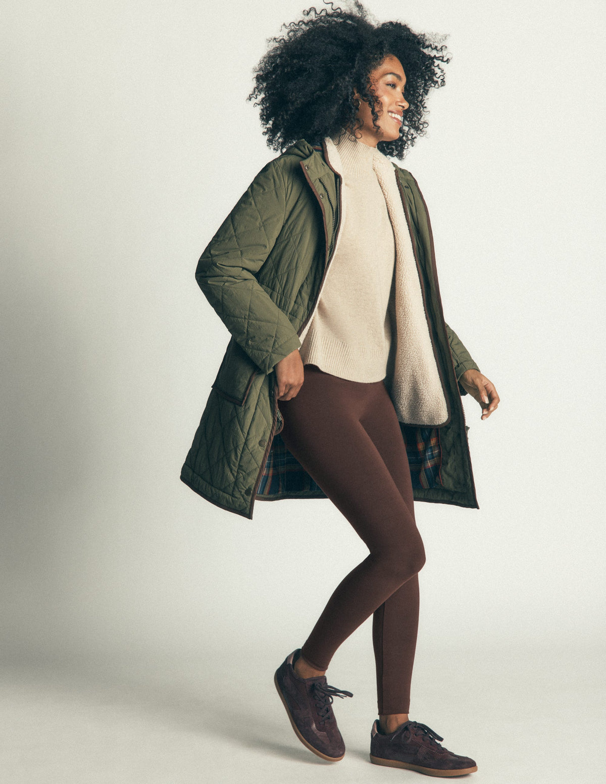 High Rise Jersey Leggings-Bitter Chocolate - Image 1