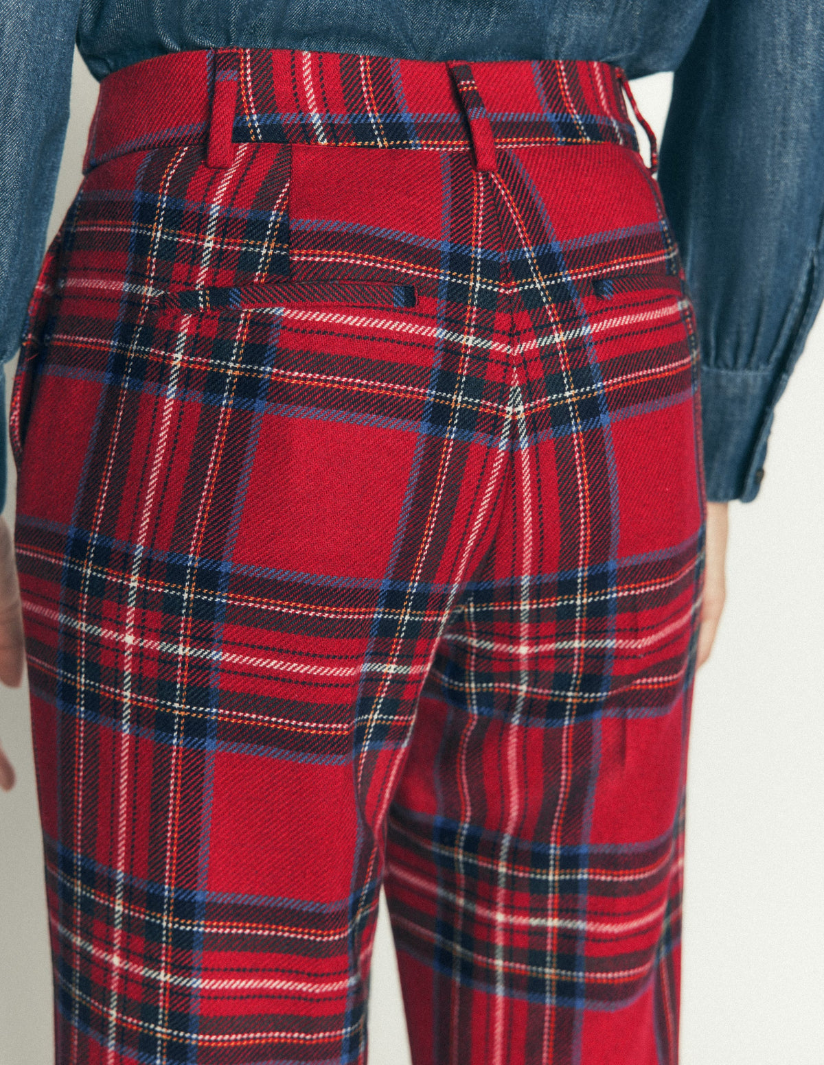 Canonbury Wool Blend Trousers-Red Check-6