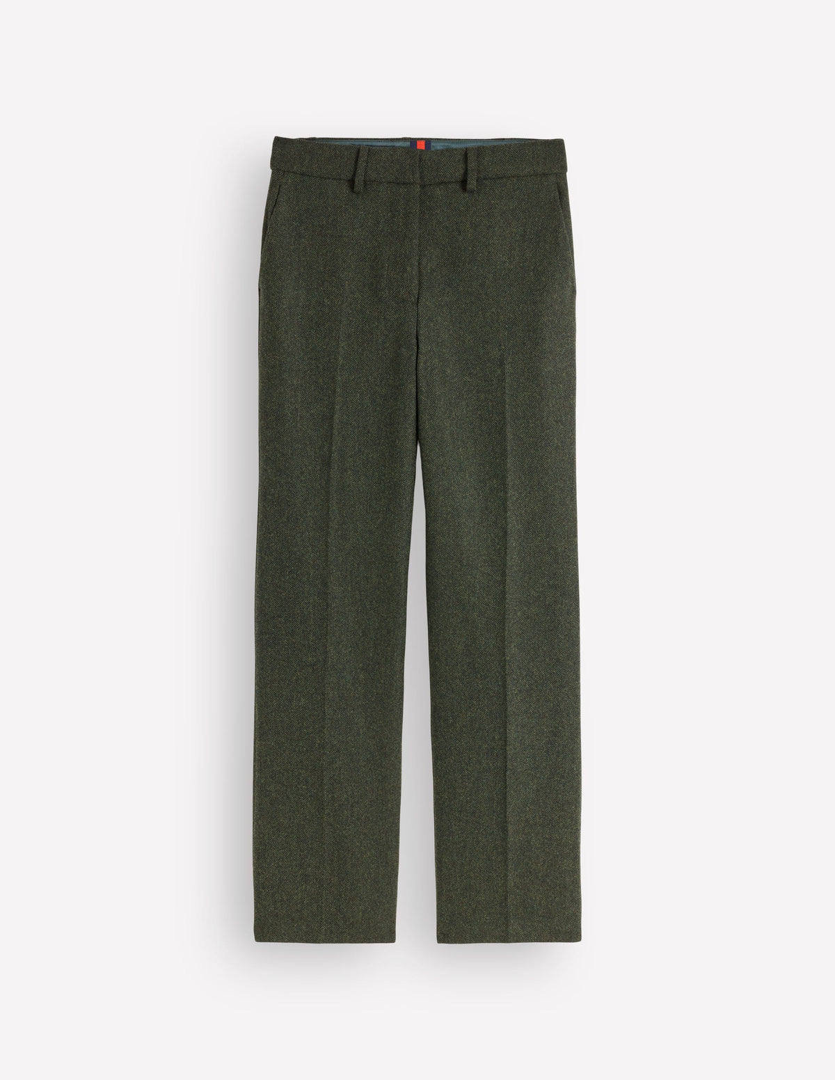 Canonbury Wool Blend Trousers-Hunter Green Herringbone-7