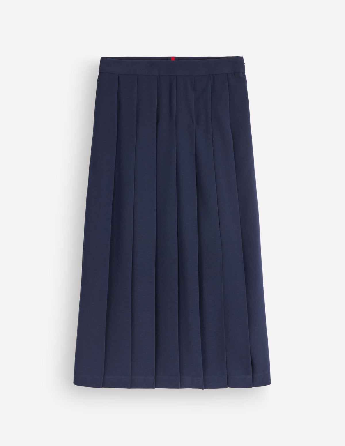 Pleat Side Split Midi Skirt-Navy - Image 6